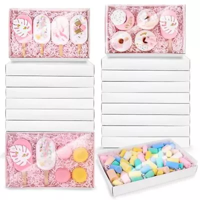 10PCS Cookie Boxes White Bakery Box With Full Window Clear Macaron Boxes 9.5... • $17.64