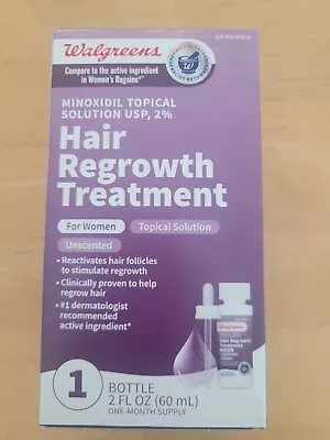 Walgreens Women Hair Regrowth Treatment 1 Month Supply Usp 2% Unscented • $11