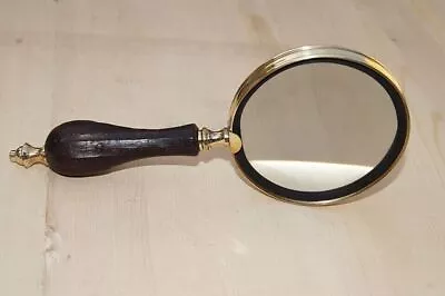 Antique Vintage Brass Wooden Handle Magnifying Glass 08  Inch Great Gift Item • $47.98