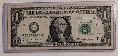 2013 $1 Note Green Ink Error  • $13