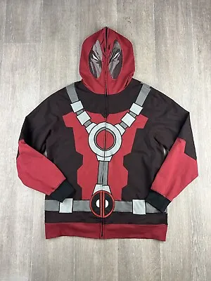 Deadpool Hoodie Mask Sweatshirt Jumper 2 XL Fancy Dress Costume Official Marvel • £19.99