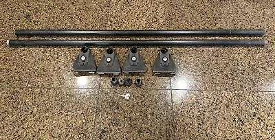 COMPLETE Yakima Roof Rack Railrider 1 Towers 49  BARS LOCKS KEY ANCHOR PLATES • $199