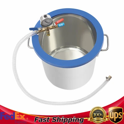 $97.63 • Buy 5 Gal Vacuum Chamber Stainless Steel Tempered Glass Vacuum Degassing Chamber New