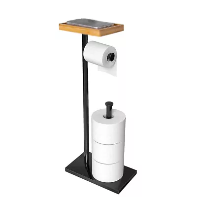 Toilet Paper Holder Stand With Phone Shelf Free Standing Tissue Roll Storage AU • $37.86