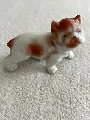 Vintage Bulldog Frenchie Dog Puppy Figurine JAPAN Porcelain Dog 2.5” LOOK • $5.85