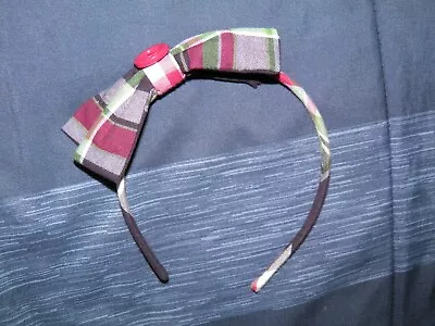 GYMBOREE  Pups And Kisses  Plaid Bow Headband • $8.95