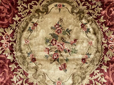 9x12 FRENCH RUG HAND-KNOTTED Handmade VINTAGE Aubusson Savonnerie Antique Carpet • $1495