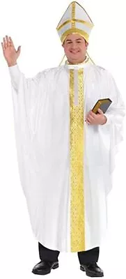 Pope 2 Piece Costume #936 Adult Plus XXL White Robe And Hat New In Package • $64.99