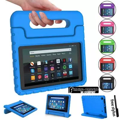 For Amazon Fire 7  HD 8  Tablet ShockProof EVA Handle Kids Stand Cover Case +Pen • £8.99