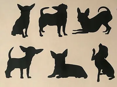 £2.70 • Buy X6 Chihuahua Dog Vinyl Stickers Car Camper Bumper Glass Crafts Art Black A1