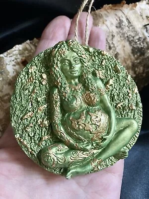 Gaia Hanging Ornament Mother Earth Pagan Wiccan Druid Witch Handmade Ceramic 🌿 • £5