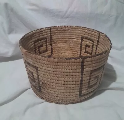 Vintage Hand Woven Papago Native American Round Basket • $145