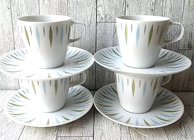 Mid Century Cups And Saucers MCM Atomic Style Mikasa Elite Carrousel 5384 • $38.97