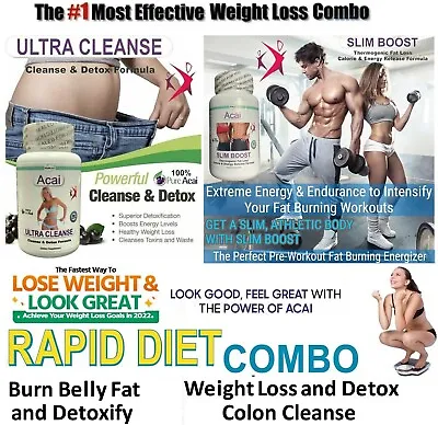 T5 T6 Acai Fat Burner Acai Detox Cleanse Weight Loss Slimming Diet Pills Energy • £34.95