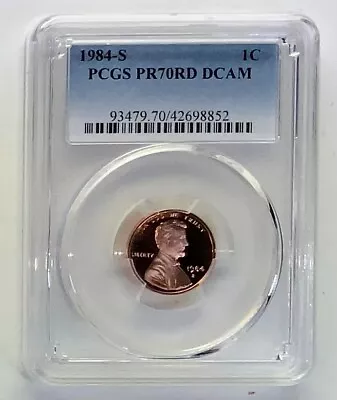 1984  S  PCGS 70 RD DCAM Proof Lincoln Cent TOP POP - PCGS Population Of 205 • $399.95