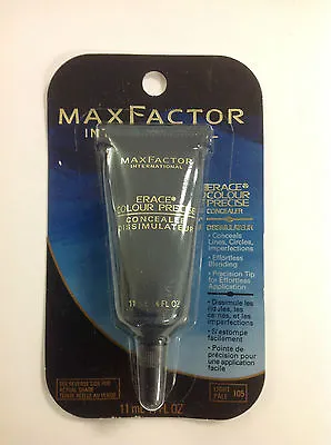 Max Factor Erace Colour Precise Concealer 11 ML /.4 Oz ( LIGHT / PALE 105 ) New. • $21.21