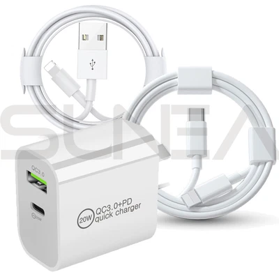 $5.95 • Buy DUAL USB Wall Charger Fast PD Power Adapter Type C QC3.0 For Android IPhone IPad