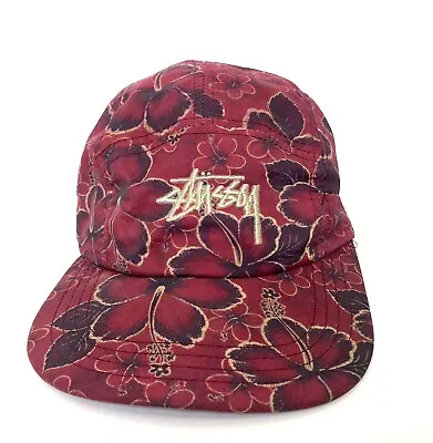 Stussy Floral Hawaiian 5 Panel Cap Hat New Era Woven Strap Back Camper RARE • $65