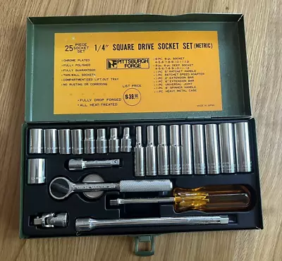 Vintage SK Tools Chrome Plated 1/4  Square 25 Piece Socket Set: Made In Japan • $79.99