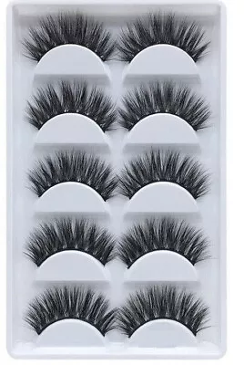 NEW 5 Pairs 3D Mink False Eyelashes Wispy Cross Long Thick Soft Fake Eye Lashes  • £3.89