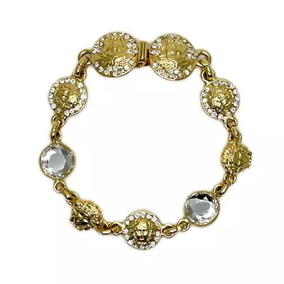 Gianni Versace Medusa Zirconia Vintage Bracelet Gp Rhinestone • $203.20