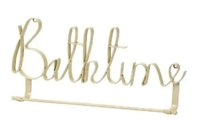 £5.99 • Buy Landon Tyler Stylish Cream Calligraphy Bathtime Bathroom Towel Rack Rail