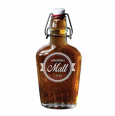 Personalized Swing Top Glass Groomsmen Flasks • $14.99