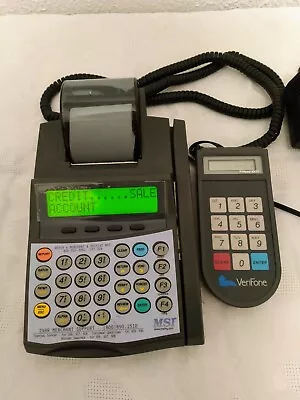 Verifone Tranz MSI Credit Card Machine 2005 Batch 380 X 2 Pin Pad 1000 REM Works • $49.99