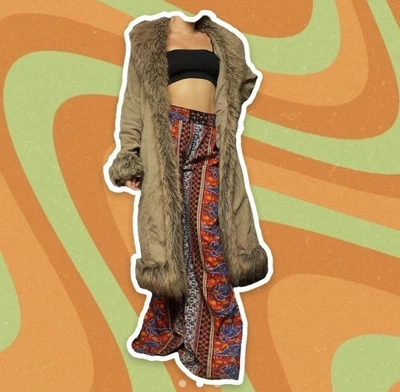 £70 • Buy Corduroy Afghan Jacket Coat Penny Lane Y2k Vintage 90s 