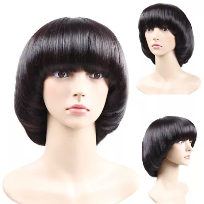 Fashion Synthetic Mushroom Head BOB Brown Black Hair Wig Natural Hair Wigs  • $9.91