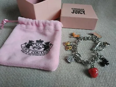 £45 • Buy JUICY COUTURE Silver Metal Chain Bracelet With 7 Charms