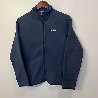 Mens Patagonia Gray Dark Navy Blue Better Sweater Fleece Full Zip Up Jacket Sz M • $40.45