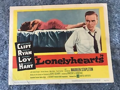 LONELYHEARTS 1959 ORIG. TITLE LOBBY CARD 11 X14  (F-) MONTGOMERY CLIFT/MYRNA LOY • $52.50