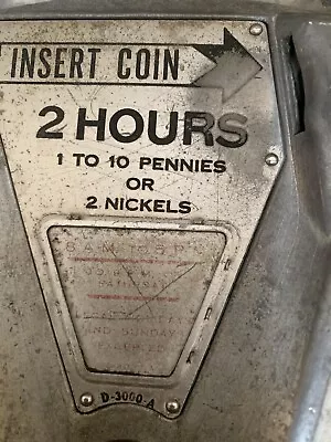 Vintage Dual 2 Hour Parking Meter  Penny Or Nickels No Key • $150