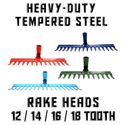 Tempered Steel Metal Rake Head Heavy Duty Replacement ❀ Lawn Leaves Garden ❀ EU • £9.88