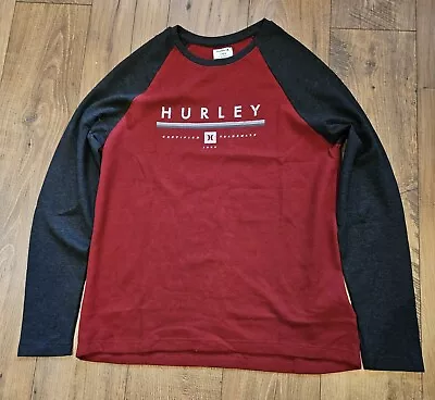 Hurley Men's L/G Graphic Logo Waffle Knit Thermal Reglan Long Sleeve Red Shirt  • $19.73