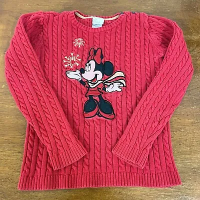 Disney Minnie Mouse JumperLarge Red 18  Chest Disney Store Knitted  • £15.85