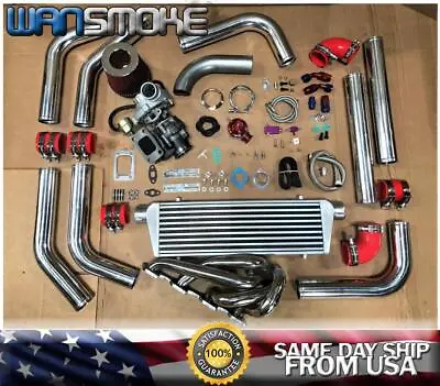 Volvo 240 740 940 2.3L Sohc T3T4 .63 Turbo Kit SS Manifold Intercooler BOV Red • $766.50