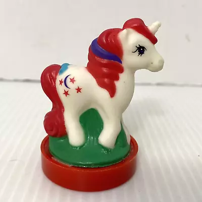 Vtg '80s Stampos My Little Pony G1 White Moondancer Rubber Stamp Stamper Figure • $20