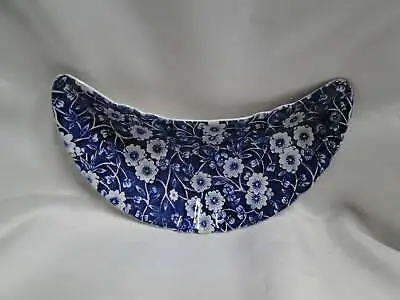 $14.99 • Buy Staffordshire Calico Blue, Floral, Crownford: Crescent Bone Plate, Crazing