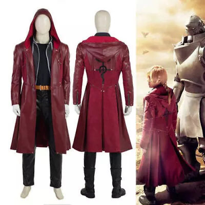 HZYM Fullmetal Alchemist Edward Elric's Cosplay Costume Leather Coat Trench Coat • $59