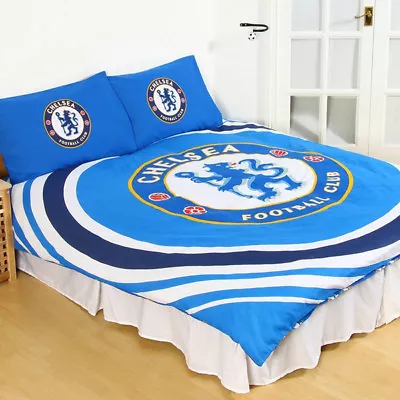 Chelsea Fc Pulse Reversible Single Double Duvet Pillow Cover Set Xmas Gift New • £28.97