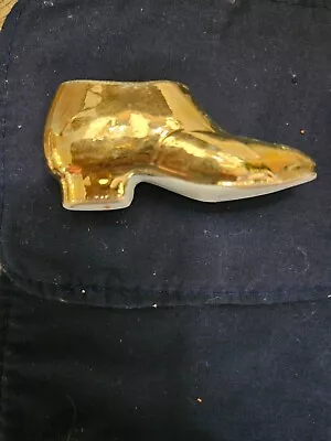 Vintage Miniature Porcelain High Gloss Gold Shoe Made In Japan • $6.78