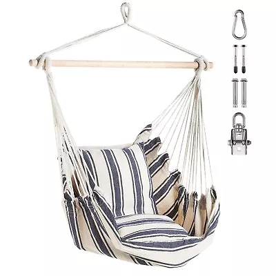 Hanging Chair Outdoor Stripe Garden Swing Seat With Attachments VonHaus • £26.99