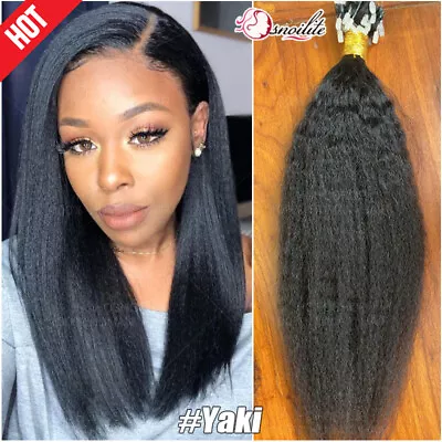 Yaki Kinky Straight Microlinks Ring Beads Human Hair Extensions I Tip Pre Bonded • $64.11