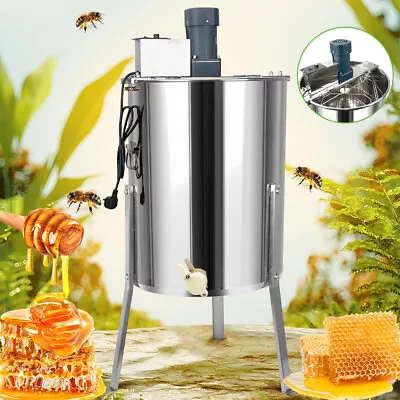4 Frame Electric Honey Extractor Beekeeping 140W Motor 2 Clear Lids • $351.50