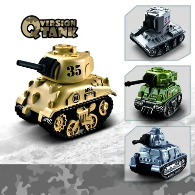 4PCS Of 1/64 Size Military Tank Car Toy For Kids Adults Cute Q Version Fun Play • £10.49