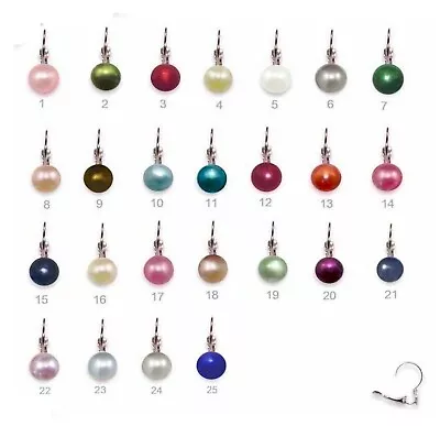 10mm Earrings Lever Backs - Red Pink Green Brown Peach Orange Blue Pearl - Resin • £5.35