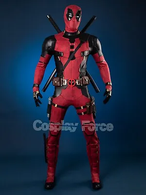 Deadpool 3 Wade Wilson Cosplay Costume Jumpsuit Mask Premium Version C08327 • $318.90