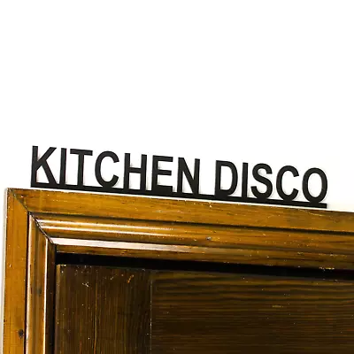 KITCHEN DISCO Door Topper Sign Living Room Shelf Or Frame Decor Wall Art Plaque • £11.99